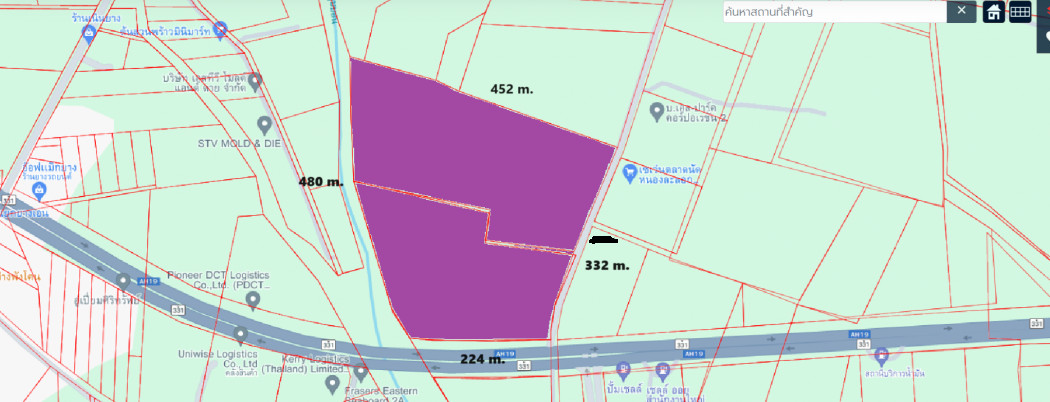 ขาย ที่ดินผังสีม่วง แปลงใหญ่ ติดถนนใหญ่ เส้น 331 ไปถึงท่าเรือแหลมฉบัง มอเตอร์เวย์ และสายอีสาน