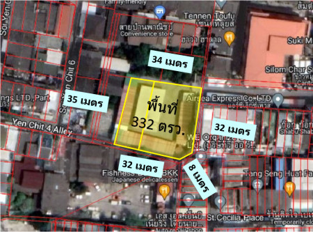 ขาย ที่ดิน สาทร เซนต์หลุยส์ 3 ซ.จันทน์ 18-7 แยก 11 332 ตรว ใกล้ BTS เซ็นต์หลุยส์