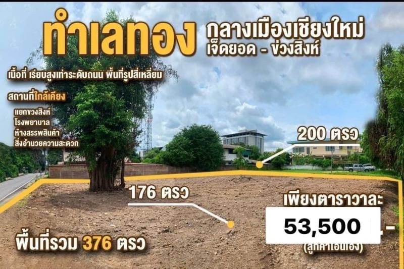 ขายที่ดิน 376ว. 20.116ล. สาธารณูปโภค ช้างเผือก เมืองเชียงใหม่.