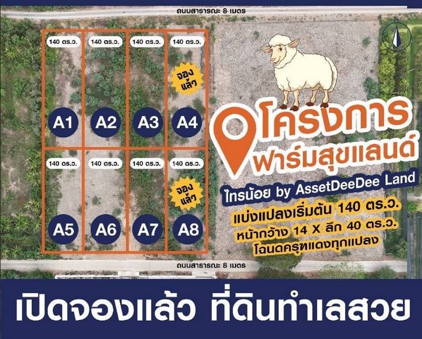 ขายที่ดินขุนศรี-ไทรน้อย 890,000 ถมแล้วขนาด 140 ตรว..