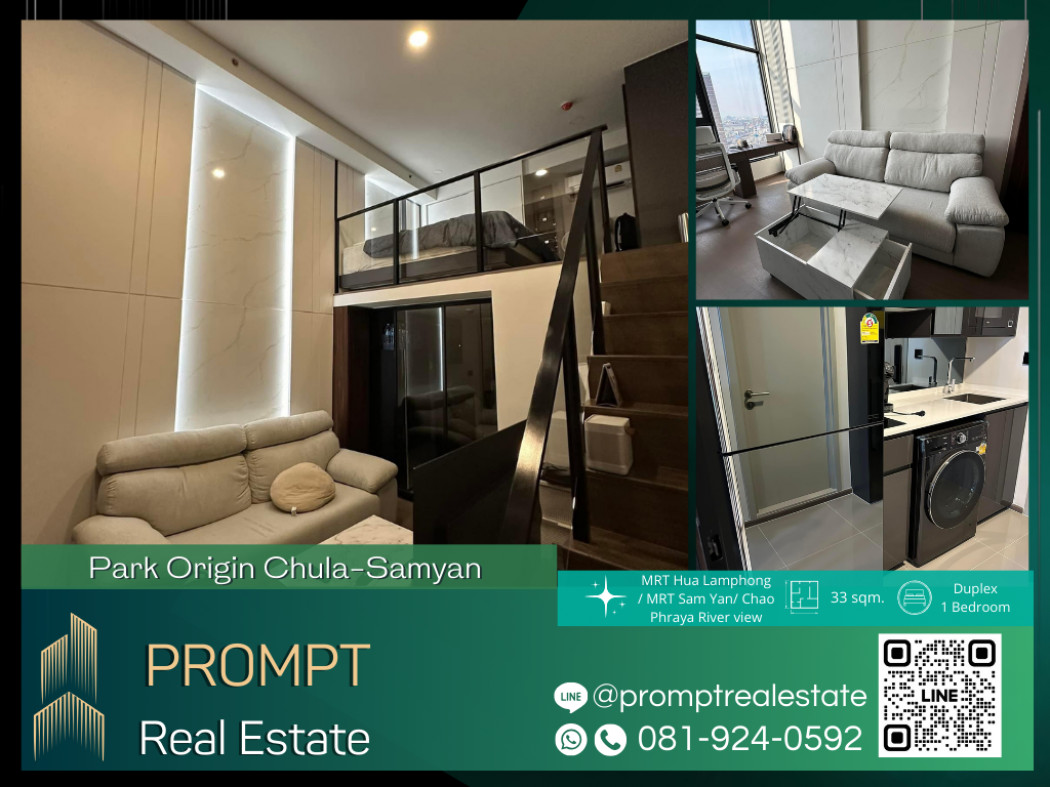 OP01555 - Park Origin Chula - Samyarn - 33 sqm - MRT Hua Lamphong- MRT Sam Yan- Chao Phraya River view