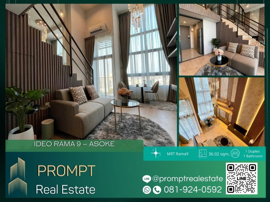 IJ03929 - IDEO RAMA 9 – ASOKE - 36.02 sqm - MRT Rama9 - ARL Makkasan