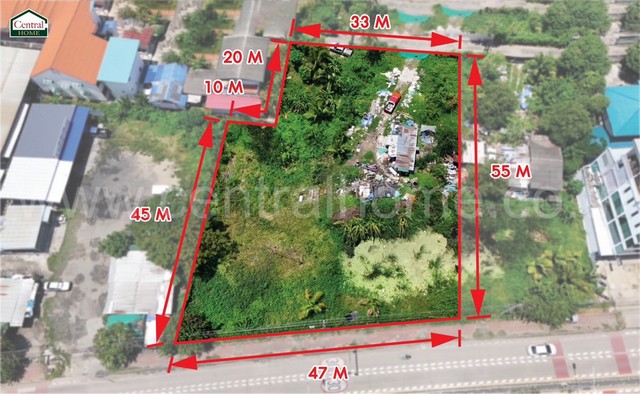 ที่ดิน 597 ตร.ว  ติดถนนเลี่ยงเมืองปากเกร็ด บางตลาด ปากเกร็ด ใกล้   .