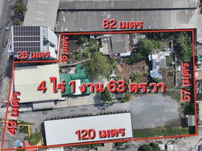  4-1-63 ไร่ ติดถนนปู่เจ้าสมิงพราย! ขายที่ดินผังเมืองสีม่วง   .