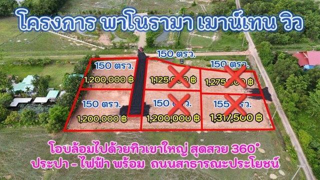 ด่วนว่างเพียง 2 ล็อคเท่านั้น เมืองในม่านหมอก ต.เขาพระ อ.เมืองนครน  .