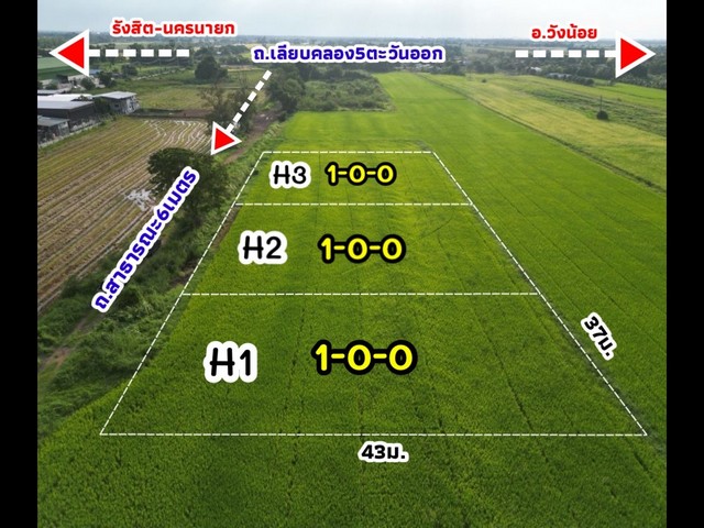 ขายที่ดิน คลองห้า คลองหลวงซอยตะวันออก(ศาลเจ้าแม่) ปทุมธานี   .