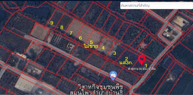 ขายที่ดิน347ว.700,000บ.ถนน น้ำไฟ ต.บ้านธิ  ลำพูน  .