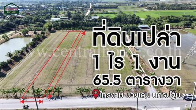 ที่ดินเปล่า 1-1-65.5 ไร่ ไทรงาม บางเลน นครปฐม  .