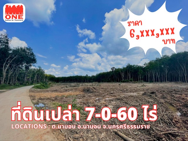 ที่ดินเปล่า 7-0-60 ไร่  เป็นที่ดินแผนผังเมืองสีม่วง  .