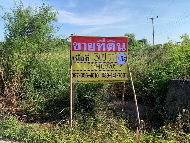 ขายที่ดินแปลงมุมสี่แยก 300 ตรว. ติดถนน 2 ด้าน  ท่าข้าม พนัสนิคม   .