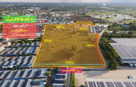 ขายที่ดิน ศรีราชา—ถนนหนองคล้าใหม่ จ.ชลบุรี 28-0-38 ไร่ (ใกล้ ตลาดหนองคล้า และ Lotus แหลมฉบัง) เหมาะสร้างบ้านจัดสรร และคลังสินค้า: aa00000462370