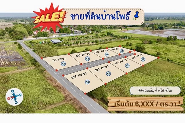 ขายที่ดิน ต.แหลมประดู่ อ.บ้านโพธิ์ จ.ฉะเชิงเทรา  .