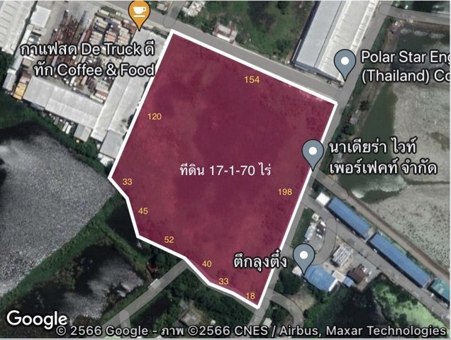 ขายที่ดินถมแล้ว 17 ไร่กว่า แปลงมุม ติดถนน 2 ด้าน บางบ่อ สมุทรปราก  .