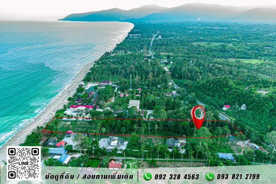 ขาย ที่ดิน ขายที่ดินติดทะเล ติดถนนลาดยาง ติดกับ Luxtalay khanom hotel ,ขนอมรีสอร์ท ,เพิ่มสุข รีสอร์ท Permsuk Resort  6 ไร่ 3 งาน 32.8 ตร.วา