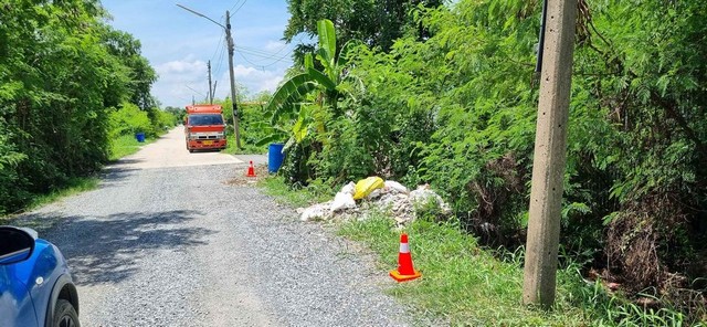 ขายที่ดินคลองหก ซอย45 คลองหลวง มีน้ำและไฟครบ ถนน 6 เมตร ขนาด 100 .