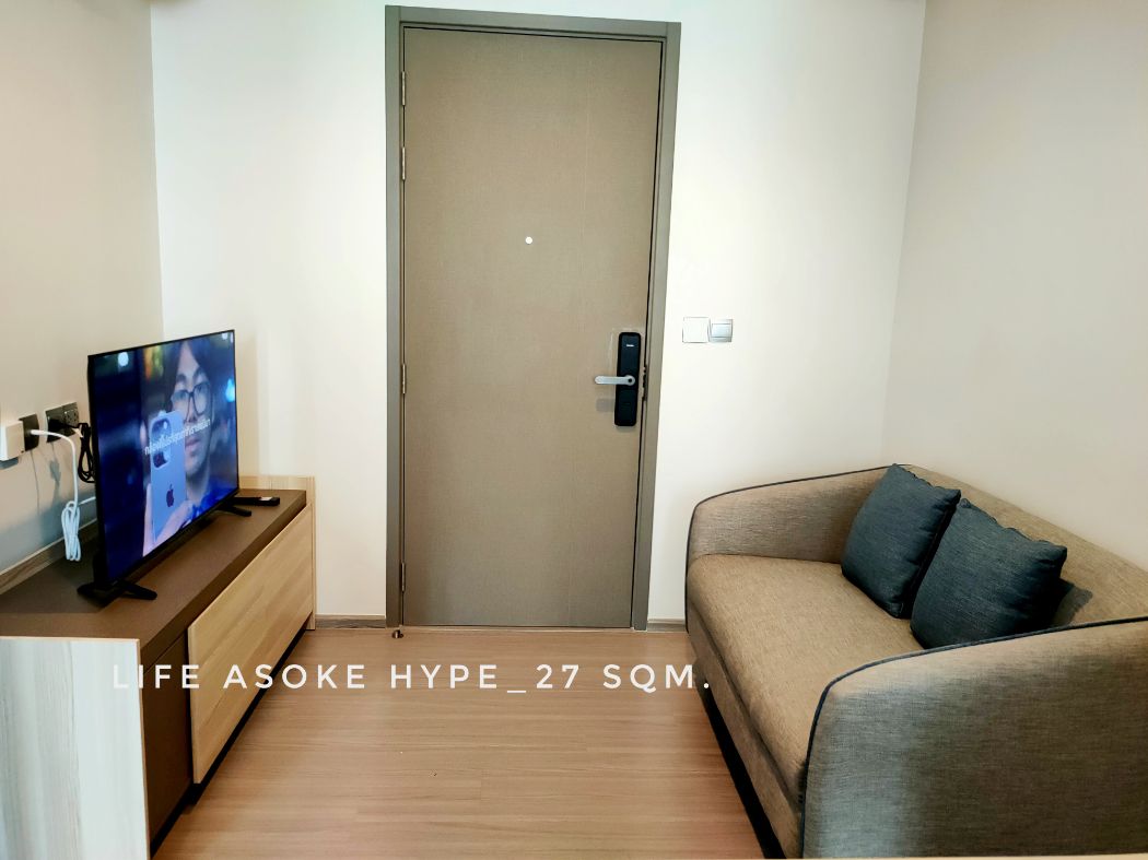 ให้เช่า คอนโด Studio 1 bedroom high floor Life Asoke Hype : ไลฟ์ อโศก ไฮป์ 27 ตรม. city view near MRT and Central Rama 9