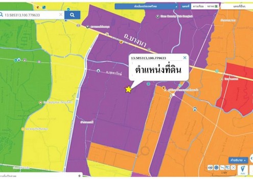 ขายที่ดินสีม่วง ซอยไทยประกัน ถนนเทพารักษ์ เนื้อที่ 1- 0 - 48 ไร่   .