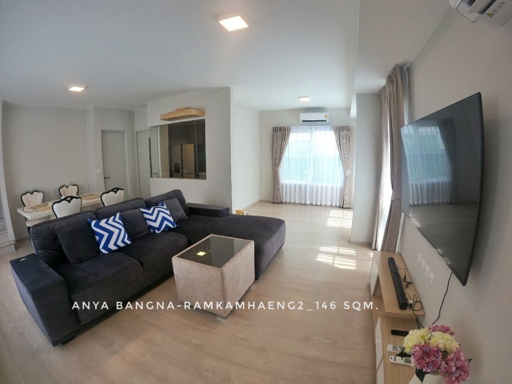 ให้เช่า บ้านเดี่ยว 2 ชั้น 2 นอน 3 น้ำ Anya Bangna Ramkhamhaeng2 146 ตรม. 40 ตร.วา ตรงข้ามเมกา บางนา