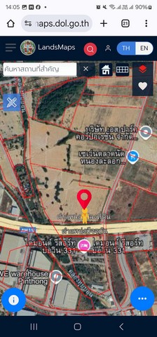 ขายที่ดินบ่อวิน 85ไร่ ติดถนน 331 ผังที่ดินสีม่วงลาย  ศรีราชา  .