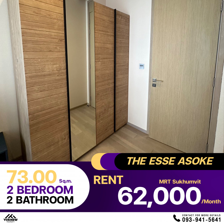 พร้อมให้เช่า คอนโด The ESSE Asoke 2 ห้องนอน 2 ห้องน้ำ ห้องชั้นสูงห้องสวยตกแต่งครบ