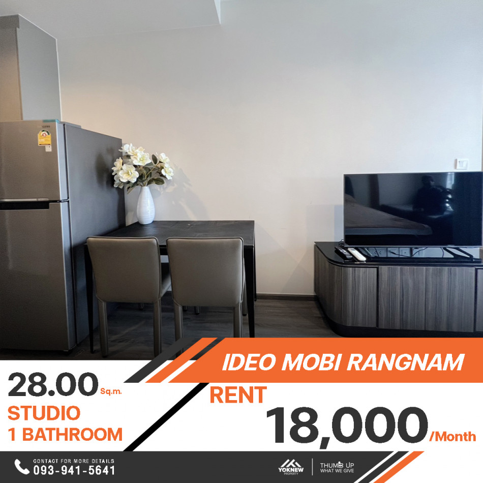 ให้เช่าคอนโด Ideo Mobi Rangnam ห้องที่มาพร้อมกับการแบ่งสัดส่วนที่ลงตัว สิ่งอำนวยความสะดวกมากมายใกล้ BTS อนุสาวรีย์ชัยฯ