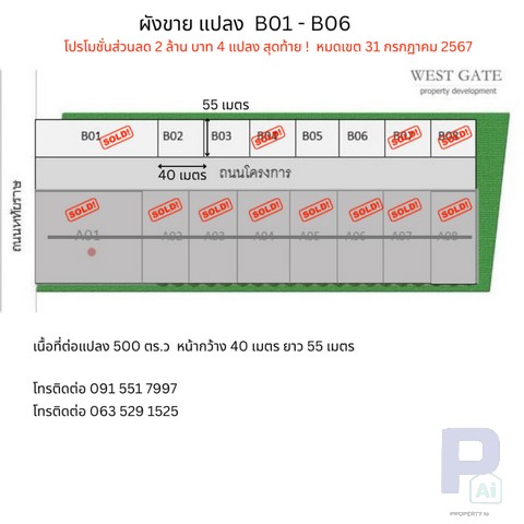 4 แปลงนี้กำลังฮิต! ขายที่ดิน ทำเลติดถนนใหญ่ ตรงข้ามตลาดมารวย   .