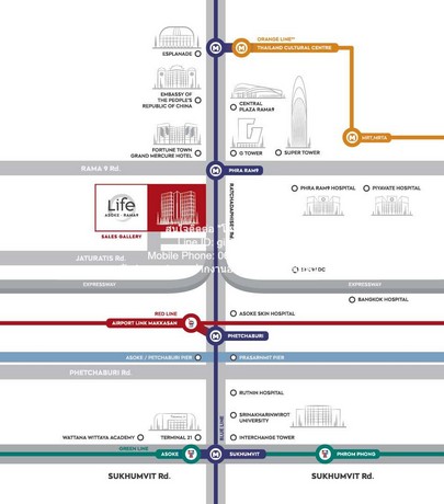 ให้เช่าคอนโดหรู ไลฟ์ อโศก-พระราม 9 (Life Asoke-Rama 9) ตึก A ชั้น  .