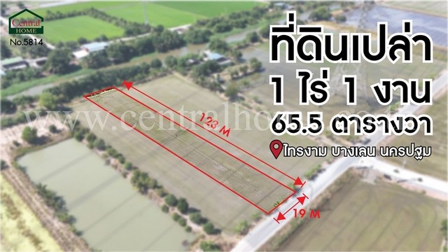 ที่ดินเปล่า 1-1-65.5 ไร่ ไทรงาม บางเลน นครปฐม  .