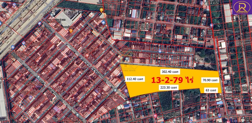 ขายที่ดินซ.บางกระดี่1แยก3 13-2-79ไร่  แสมดำ บางขุนเทียน กรุงเทพมห  .