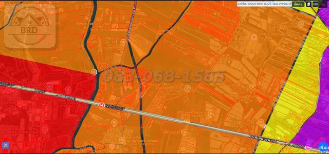 ขายที่ดินสีส้มสำหรับสร้างหมู่บ้าน ถนนบางนา เนื้อที่ 41 ไร่  .