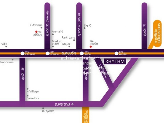 ให้เช่าคอนโด ริธึ่ม สุขุมวิท 44/1 (Rhythm Sukhumvit 44/1) BTS พระ  .