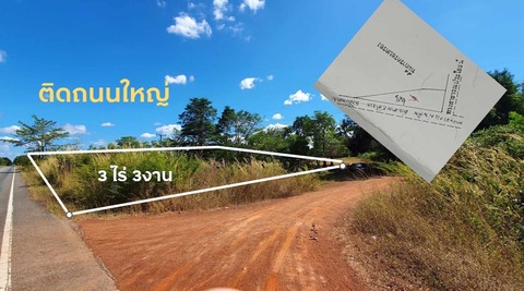 ขาย ที่ดิน 3 ไร่ 3งาน 96 ตรว. จังหวัดนครพนม อำเภอนาหว้า ติดถนนใหญ  .