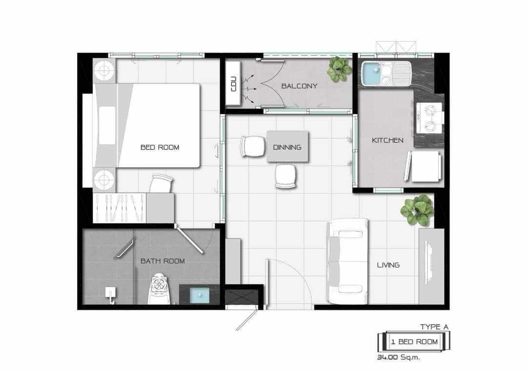 ขาย2.2ล.The Greencity Condo2 หน้า รร.วชิรวิทย์ เมืองเชียงใหม่.