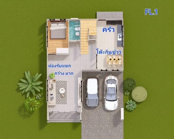 บ้านสร้างใหม่ โมเดิร์นนอร์ดิก ตกแต่งสไตล์ญี่ปุ่น บ้านแหวน หางดง.