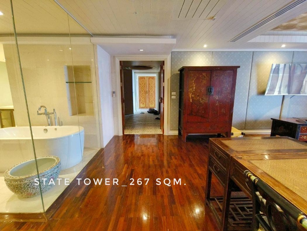 ให้เช่า คอนโด Exclusive Luxury Residence with Chao-Phaya River View State Tower สีลม (สเตท ทาวเวอร์ สีลม) 267 ตรม. with Thai design