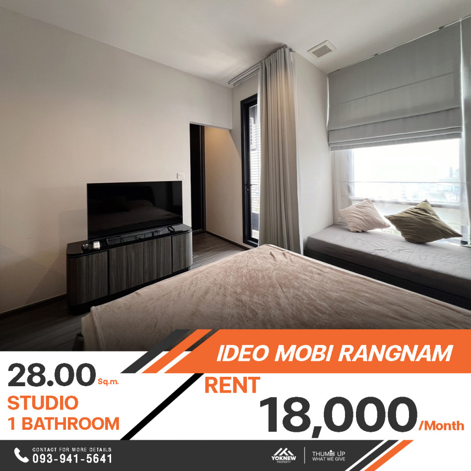 ให้เช่าคอนโด Ideo Mobi Rangnam ห้องแบ่งได้เป็นสัดส่วนลงตัว ️ ตกแต่งพร้อมอยู่