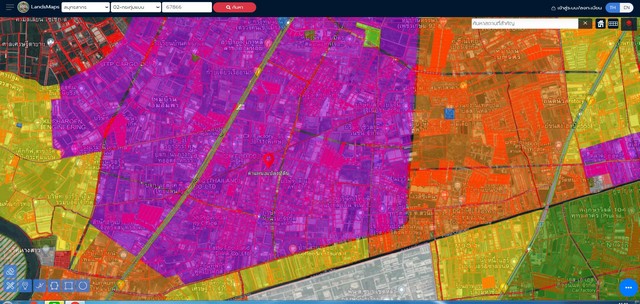 ขายที่ดินกระทุ่มแบน ผังสีม่วง แหล่งเศรษฐกิจ  .