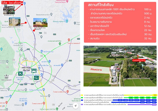 ขายที่ดินวิวภูเขา น้ำไม่ท่วม แม่แฝกใหม่ สันทราย  .