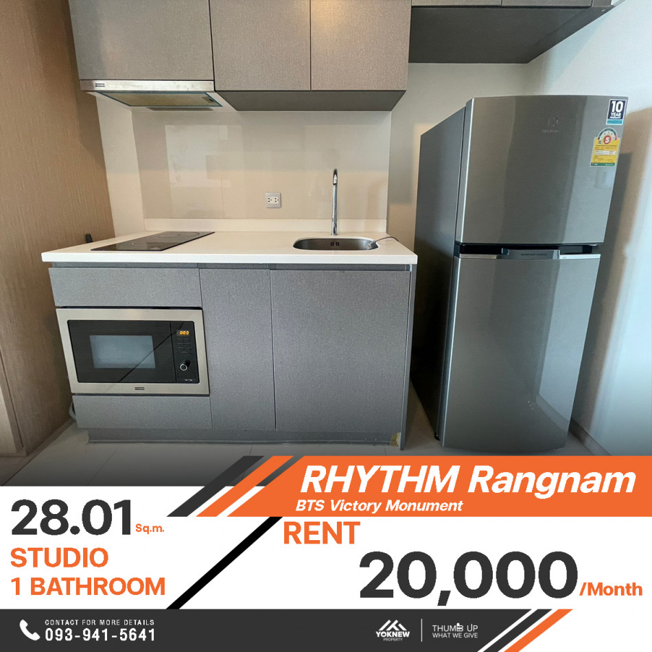 เช่าRhythm Rangnam ห้องตกแต่งครบ พร้อมเข้าอยู่ บิ้วอินมาเรียบร้อย