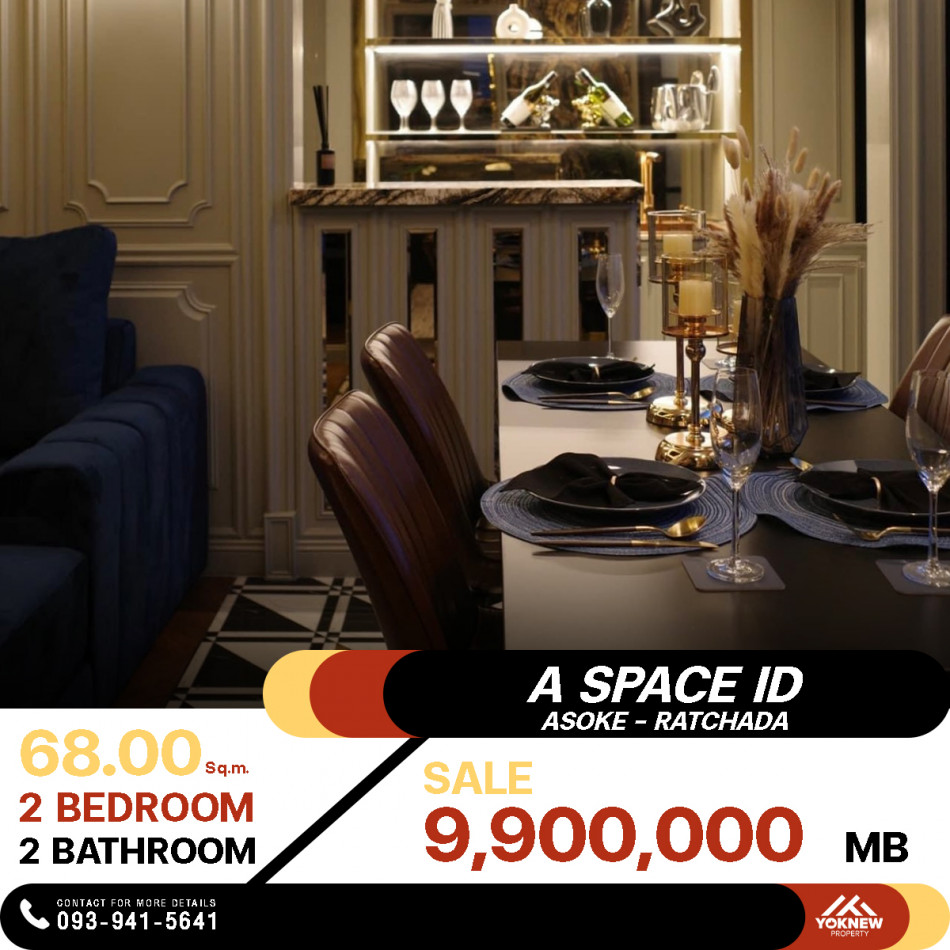 ขายราคาพิเศษคอนโด A Space ID Asoke - Ratchada ห้องรีโนเวทใหม่ทั้งห้อง สไตล์ลักซ์ชูรี่ วิวสวยมาก เจ้าของไม่เคยเข้าอยู่