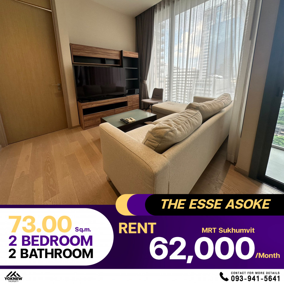 ให้เช่าคอนโด The ESSE Asoke  2 ห้องนอน 2 ห้องน้ำ ห้องชั้นสูงห้องสวยตกแต่งครบ วิวเมือง