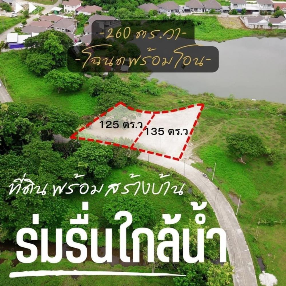 ถูกเวอร์ ที่ดินติดทะเลสาบ 1.69 ล้าน 260 ตรว. สันทราย ธรรมชาติสวย  .