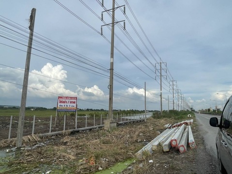 ขายที่ดิน 5 ไร่ 3งาน ถนน 346 แยกไทรน้อย-บางเลน  .