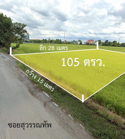  ขายที่ดิน 84-168 วา คลอง 5  ซอยสุวรรณทัพ ตรงข้ามศูนย์ราชการ   .