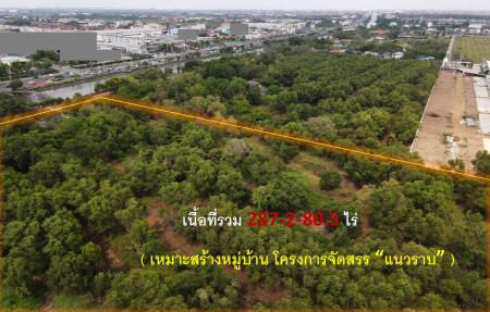 ขายถูกที่สุด! ที่ดินติดถนนรังสิต-นครนายก #ใกล้ Future Park (เหมาะสร้างหมู่บ้าน โครงการจัดสรร แนวราบ) 287-2-80.5 ไร่ ใกล้ Future Park รังสิต: aa00000462377