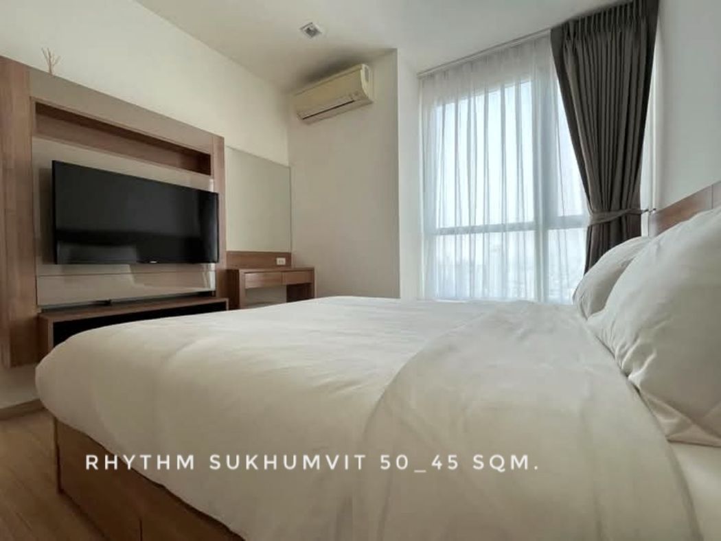 ให้เช่า คอนโด river view 1 nice bedroom Rhythm สุขุมวิท 50 (ริธึ่ม สุขุมวิท 50) 45 ตรม. near BTS Onnut Lotus Century Mall: aa00000599840