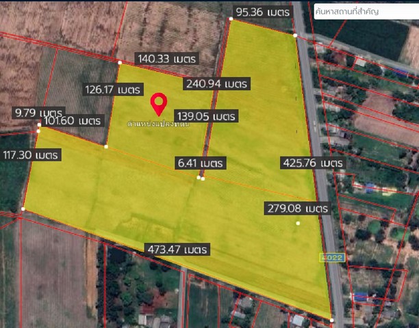 ขายที่ดินบ้านโป่งราชบุรี 67-5-45 ไร่ติดถนนยางมะตอย2เลน  .