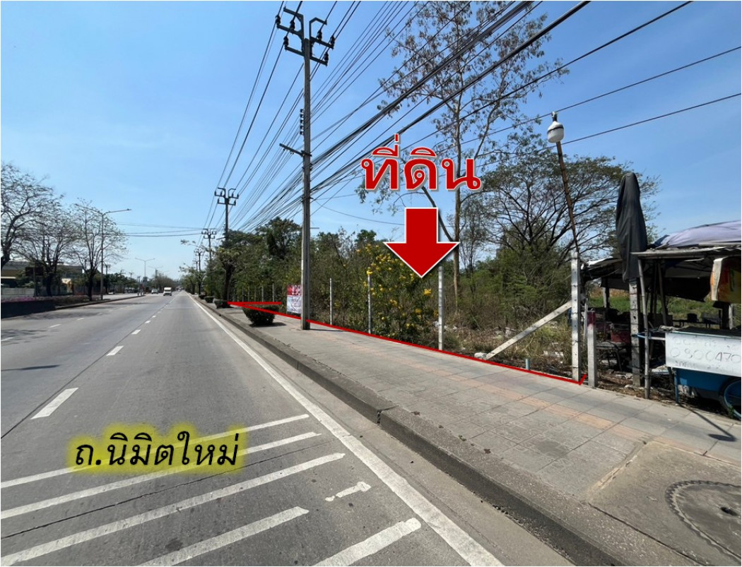 ขาย ที่ดิน มีนบุรี ติดถนนนิมิตใหม่ เหมาะทำโชว์รูม 3-2-7 ไร่: aa00000600765