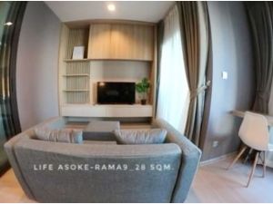 ให้เช่า คอนโด studio type 1 bedroom Life Asoke - Rama 9 : ไลฟ์ อโศก พระราม 9 28 ตรม. good location good facilities near MRT Rama9