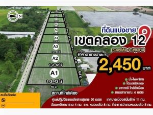 ขายที่ดินคลอง 12 หนองเสือ ขนาด642 ตรว.ราคา1.57Mฟรีโอน.